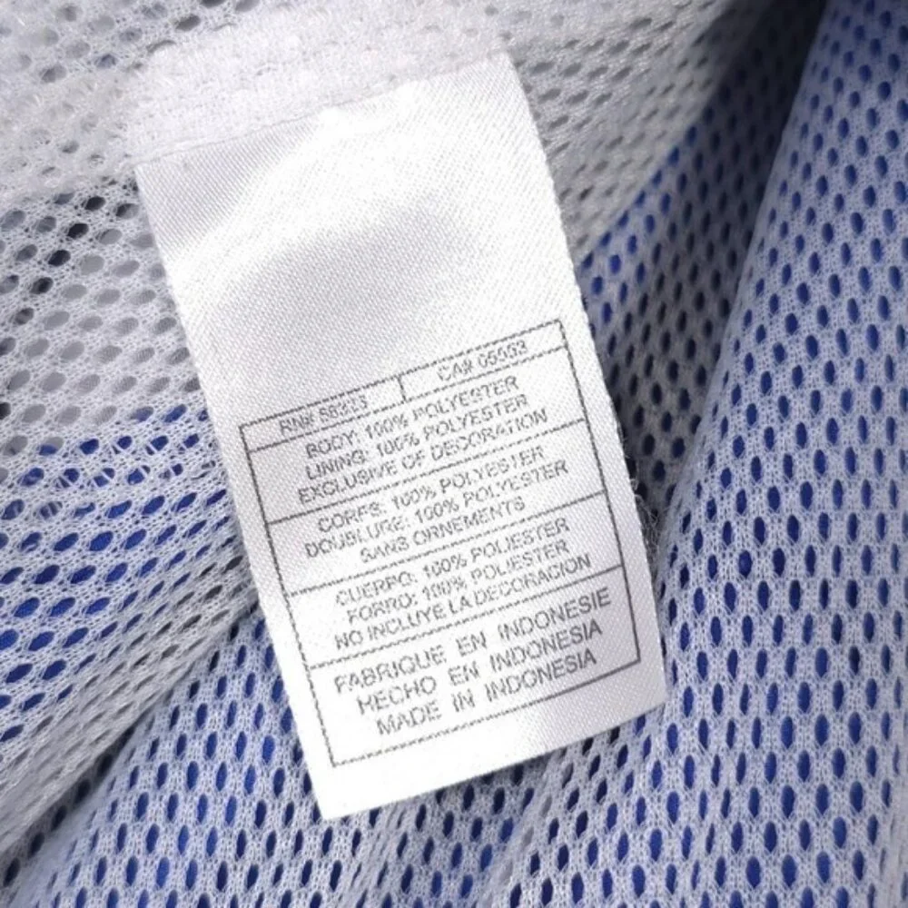 NIKE TEAM Vintage Track Pants XL Blue Ankle Zip‎ Snap White Stripe 90's Straight
